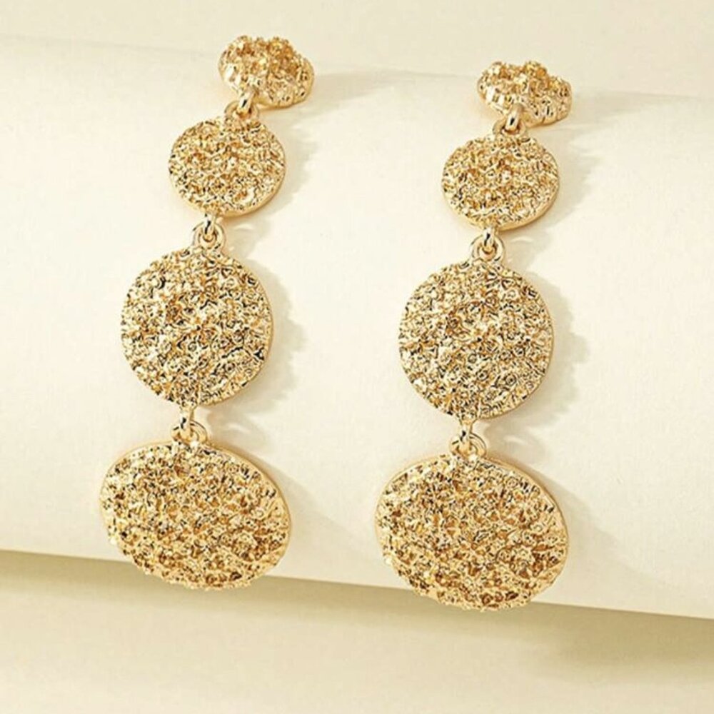 Elegant Long Gold Wedding Earrings For Women
